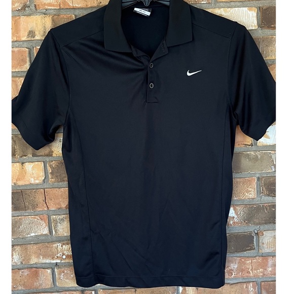 Nike Men’s Dri-Fit Black Short Sleeve Golf Polo Shirt Size Small - Picture 1 of 7